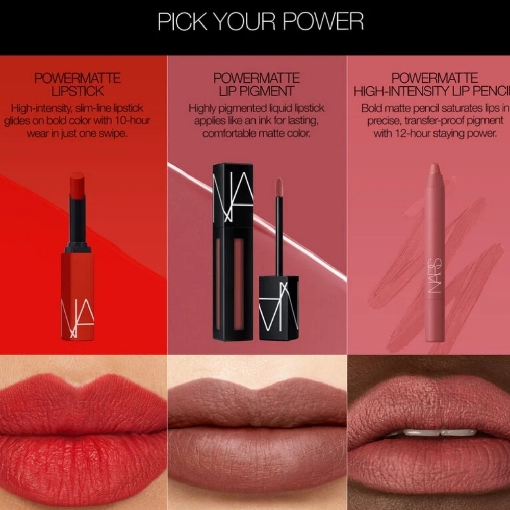 NARS Powermatte High Intensity Lip Pencil: Walkyrie 180 Soft Wm Brown .05oz NIB - Picture 7 of 7